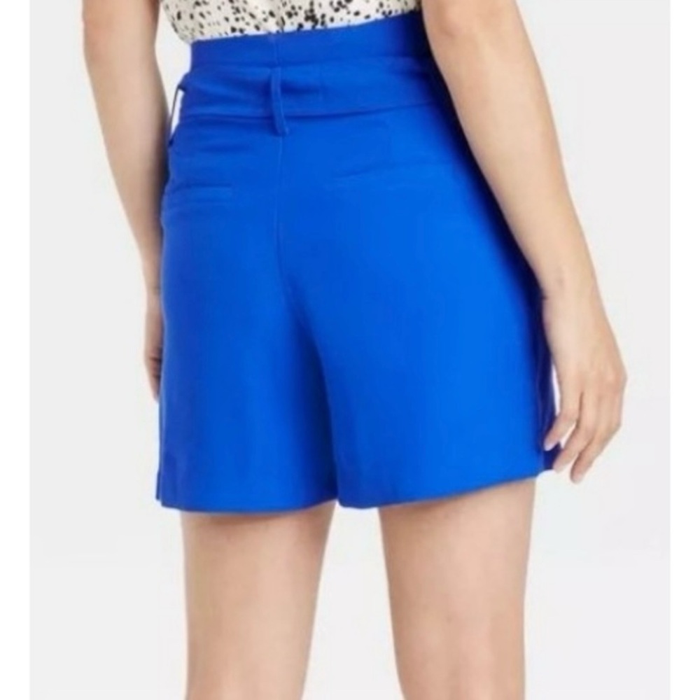 NWT TARGET - A New Day High Rise Utility Paper Bag Waist Shorts in Blue, Size 4 - Picture 3 of 5